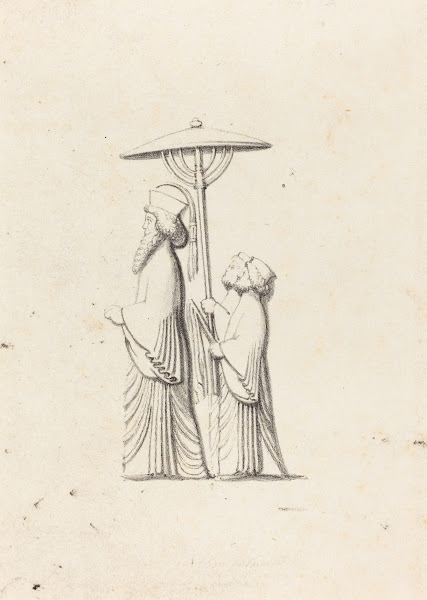 Sculpture at Persepolis from Le Bruyns Travels published 1829