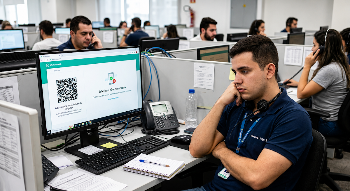 Atendente com WhatsApp desconectado
