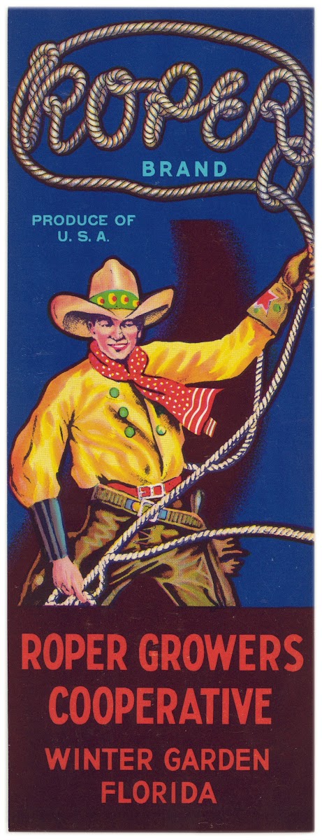 Roper Brand Produce Label 1930s