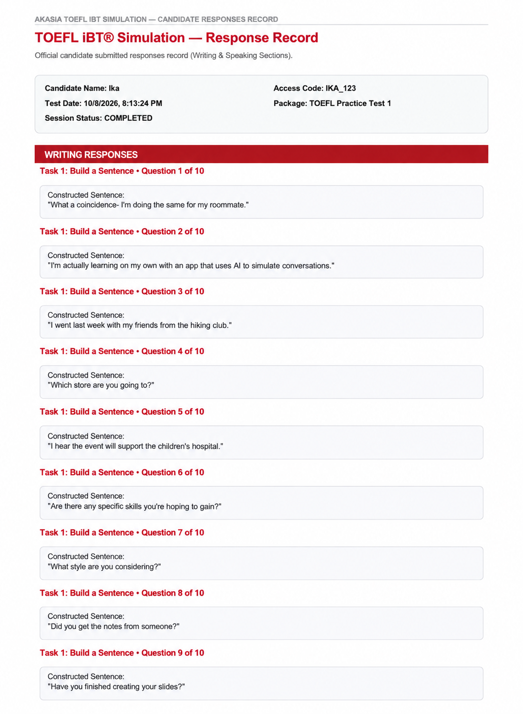 Download Test Results & Evaluation Sheet