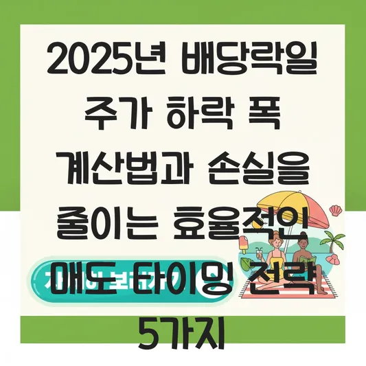배당락일 주가 하락 폭 계산법과 손실을 줄이는 효율적인 매도 타이밍 전략 대표 이미지