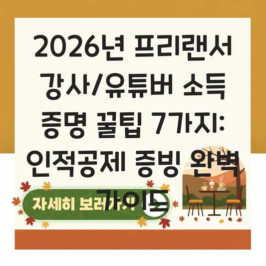 프리랜서 강사 및 유튜버 사업소득자 연말정산 인적공제 증빙을 위한 소득금액증명원 발급법 대표 이미지