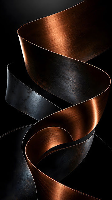 Abstract Kinetic Copper Ribbons Flowing Wallpaper - Free mobile Wallpaper