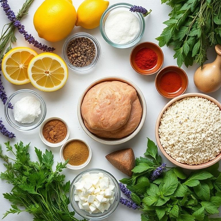 Ingredients for Lemon Lavender Thumbprint Cookies to Brighten Your Day – Easy Homemade Delight