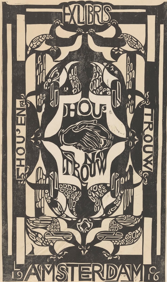 Ex libris van de vereniging Houen Trouw 1916