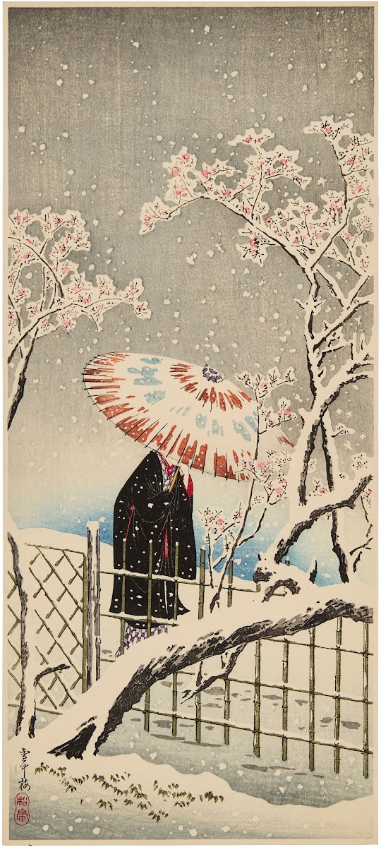 Secchubashi Bridge in snow