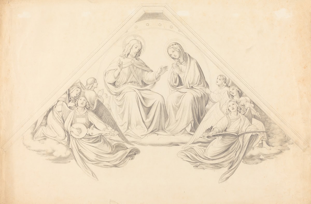 Christ and the Virgin with Music Making Angels
