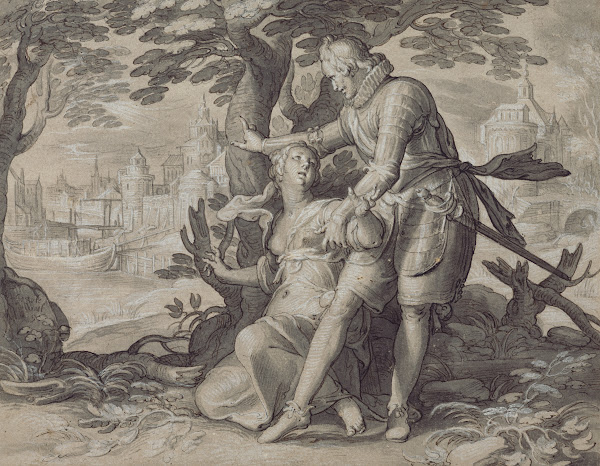 Young Woman Assisted by a Gentleman 16091611