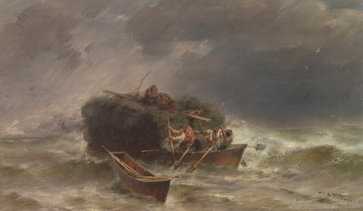 Heuschiff im Sturm Ca 1885 1890