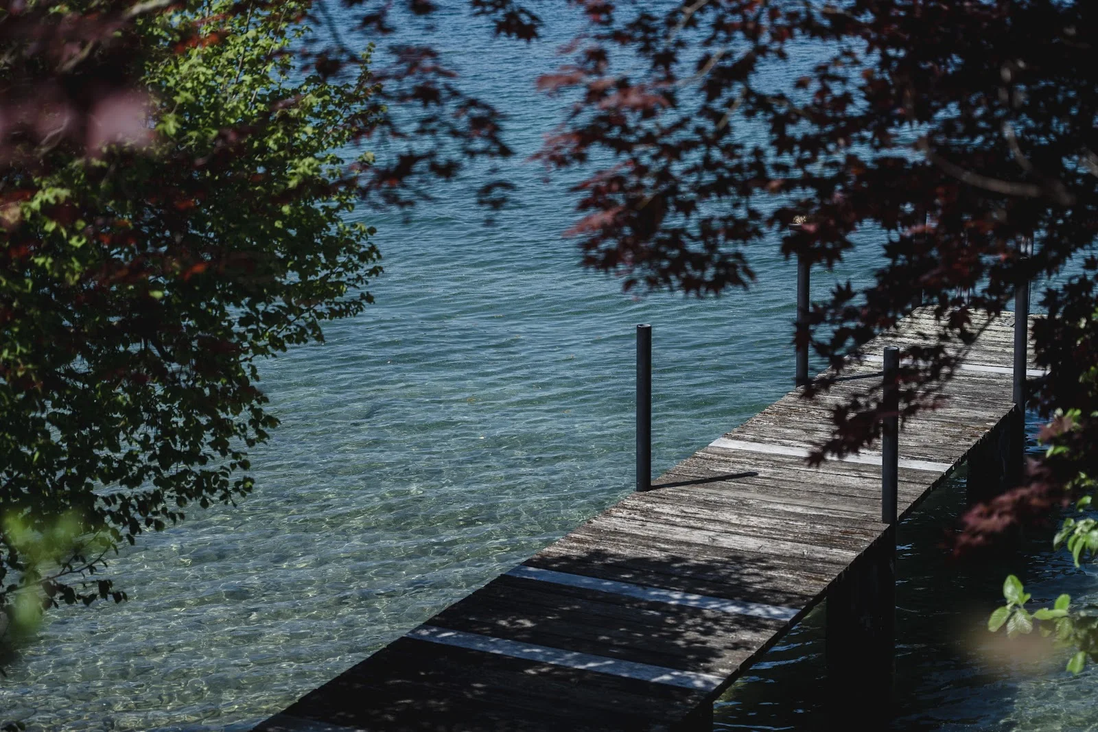 Wooden Dock Over Clear Water - Nature Photography 5K Wallpaper (6048x4032)