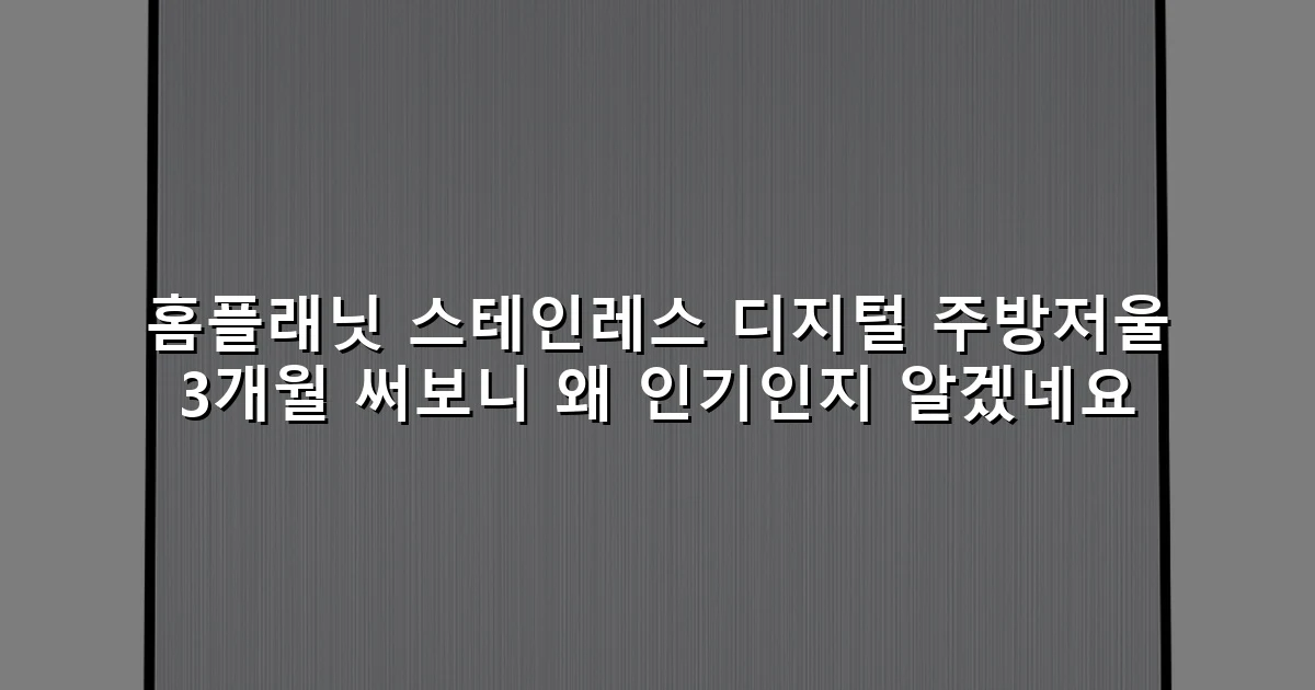 홈플래닛 스테인레스 디지털 주방저울 3개월 써보니 왜 인기인지 알겠네요