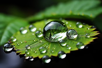 Water Droplets On Leaf Wallpaper
