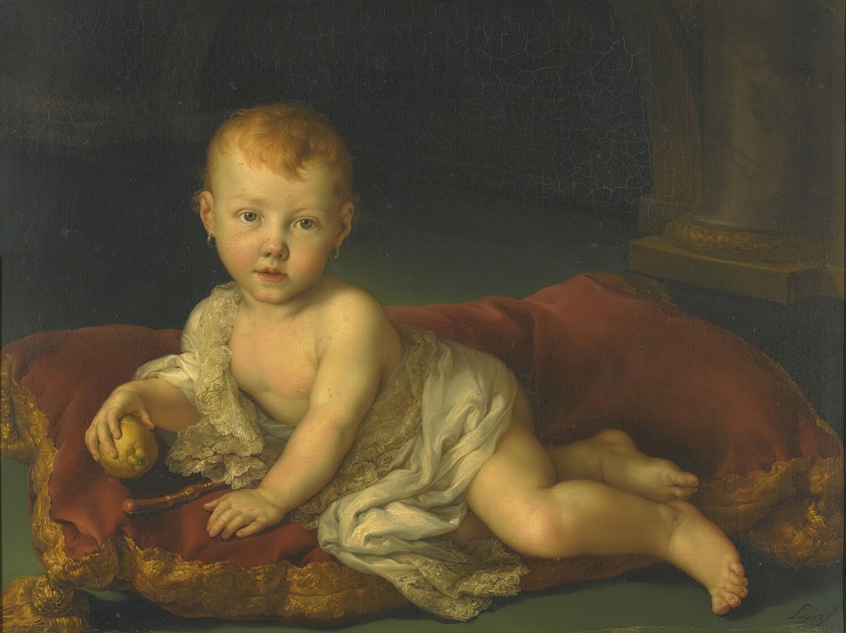 Portrait OfIsabel De Borbon Infanta of Spain 1821 1897When ABaby