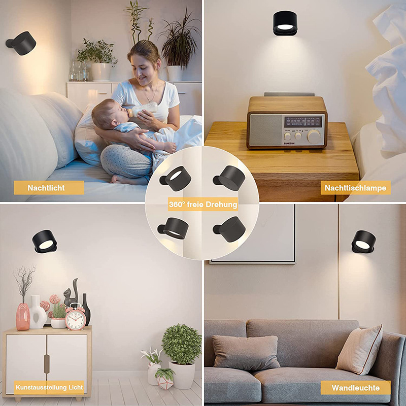 Kabellose LED-Wandleuchte mit Touchsteuerung