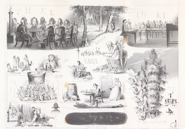 Spotprent in Leidse studentenalmanak 1845