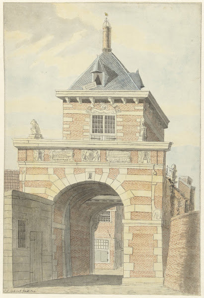 Gezicht op de oude Vriesche Poort te Alkmaar 1802