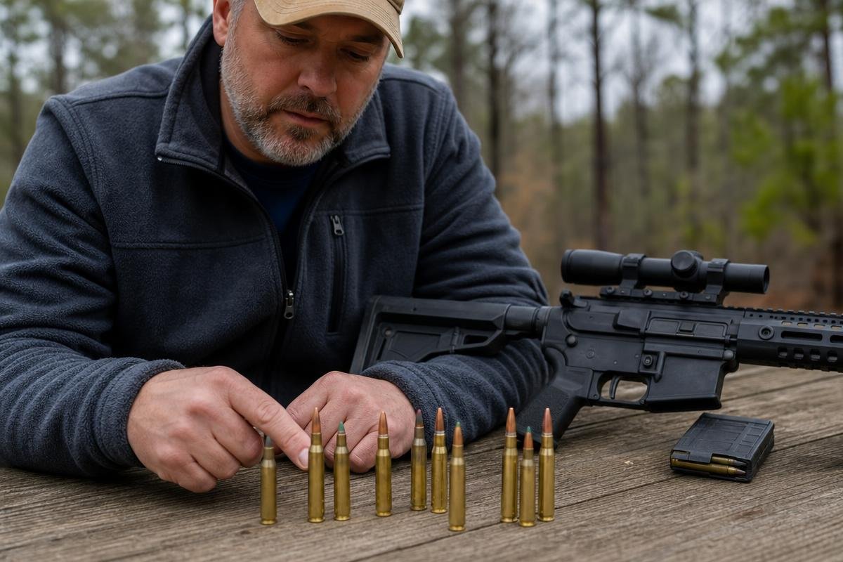 Selection of 5.56 hunting loads in varmint and bonded soft point constructions