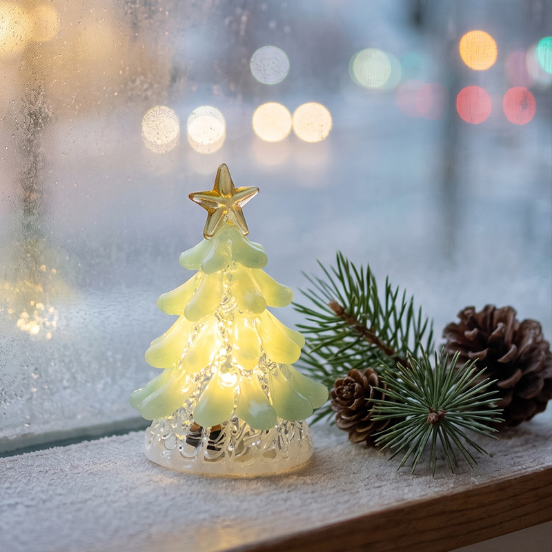 Handgeferti Glas-Weihnachtsbaum-Nachtleuchte