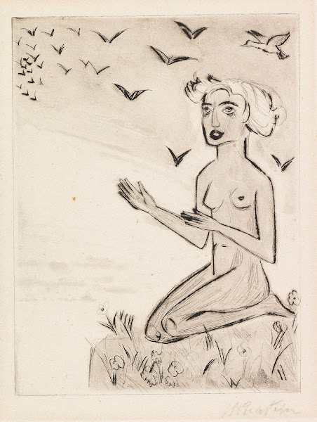 Yali VI The Kneeling Girl with the Birds 1923