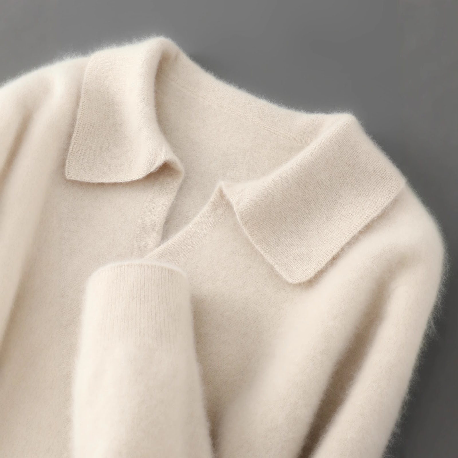 Men's Wool Sweater with Collar, Business-Casual