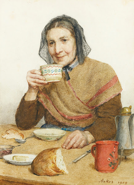 Sitting Peasant Woman Holding A Cup In Her Hand 1909