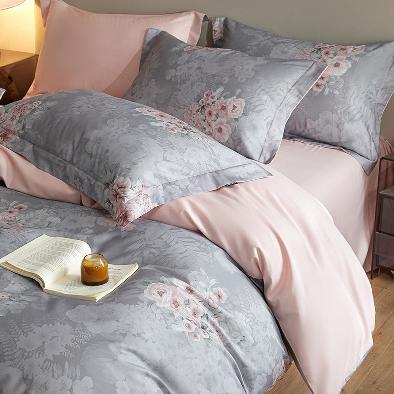 Cotton bedding set, 4 pieces, digital print, country house style