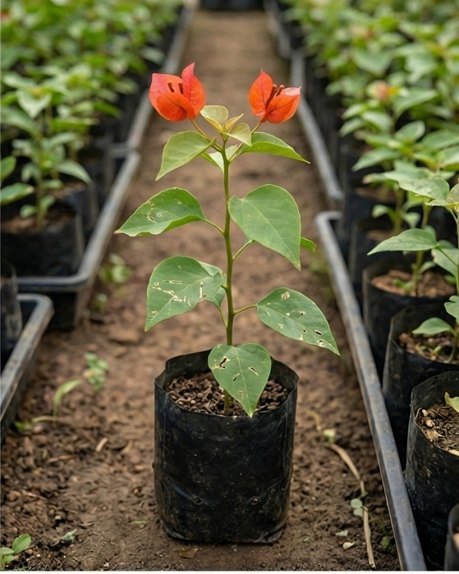 Imported Chilli Orange Bougainvillea Plant — view 2