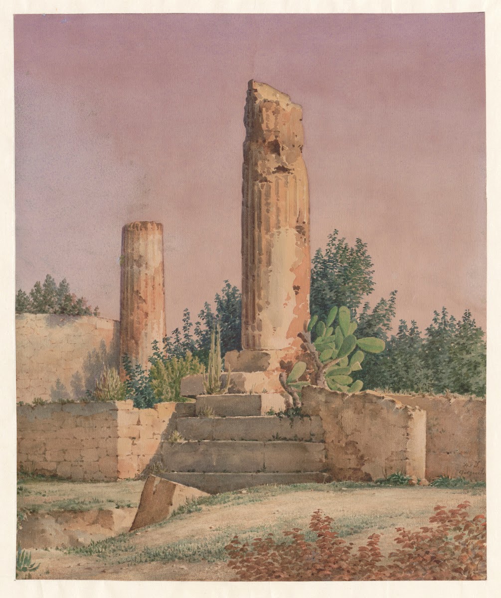 Italy Agrigento  Temple of Vulcan 1852