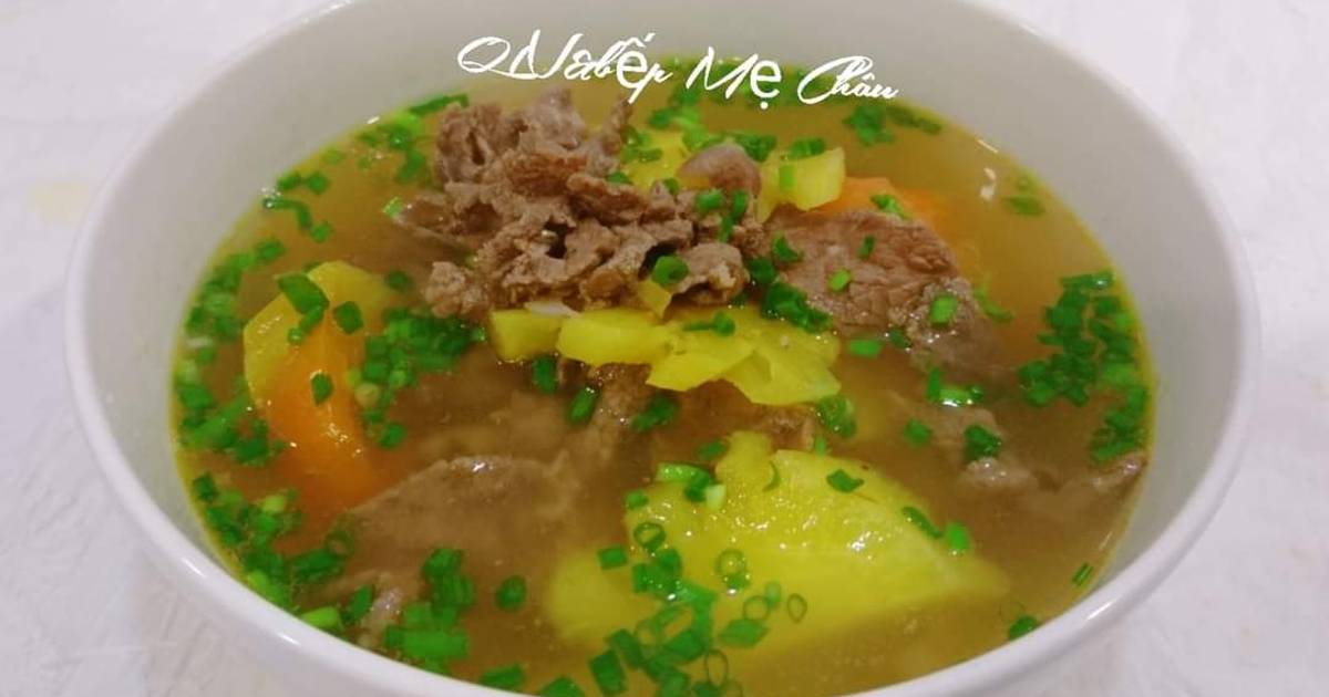 Canh thịt bò thơm cà chua