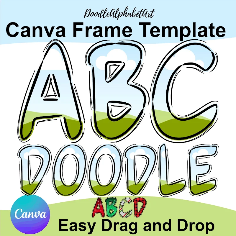 Editable frame Canva frame preview for Canva Frame Letters template 148