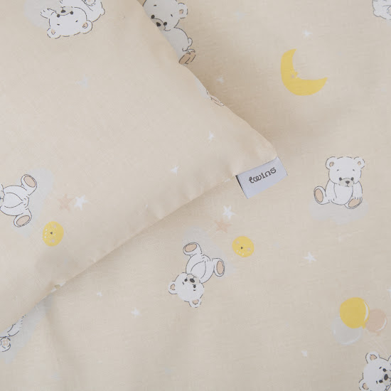 Bedding set for a baby crib 5 el Twins Via (poplin) Bears beige