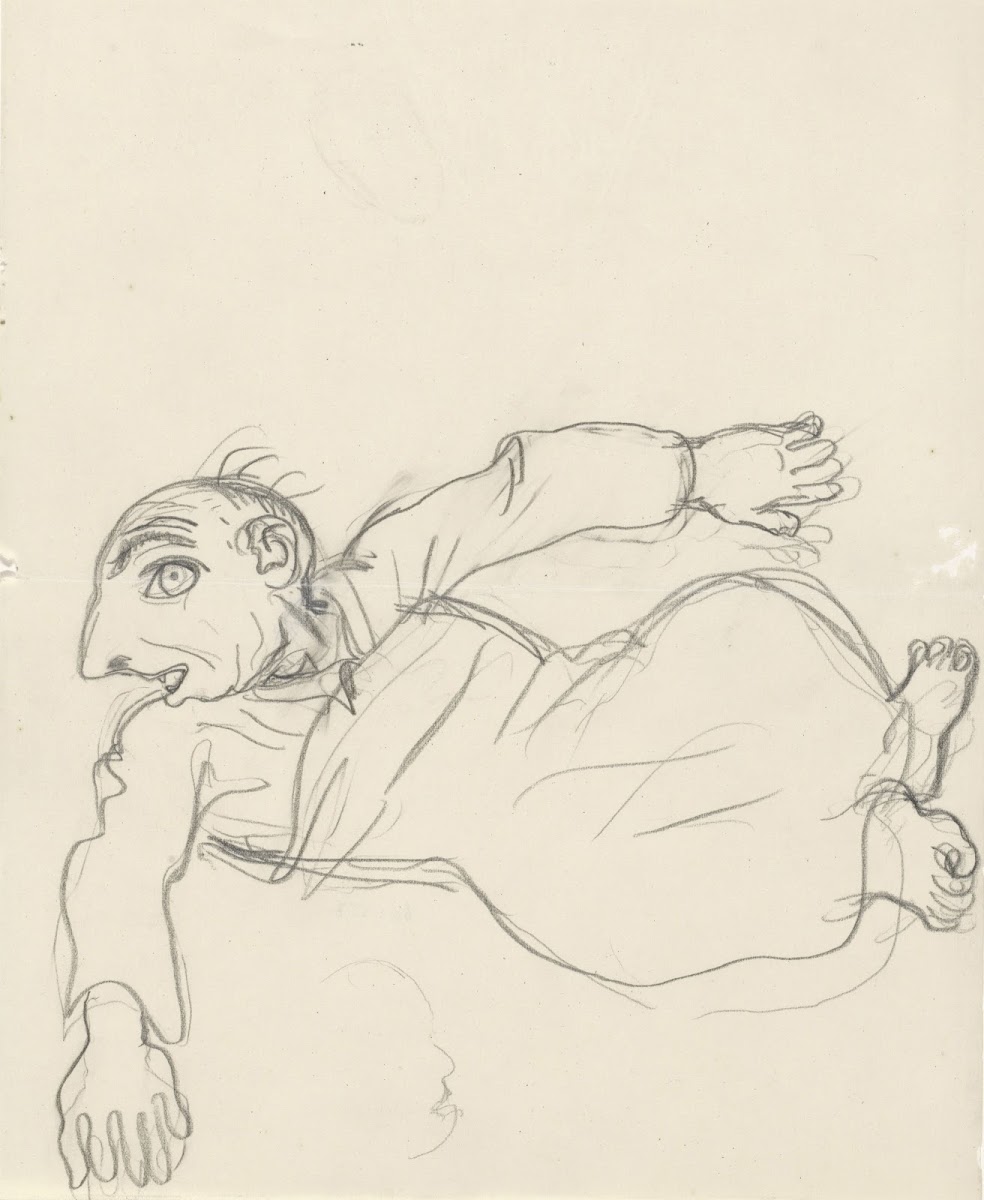 Karikatuur van Leo Gestel op zijn ziekbedb4 20th century