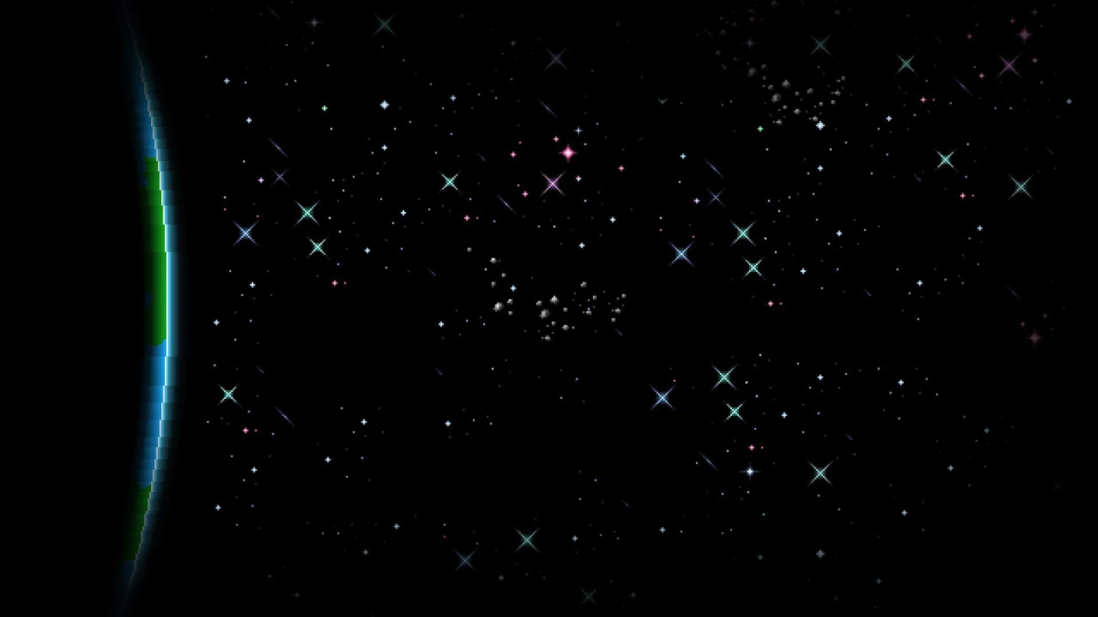 Pixel Art, Pixelated, Pixels, Digital Art, Space Full HD Desktop Wallpaper