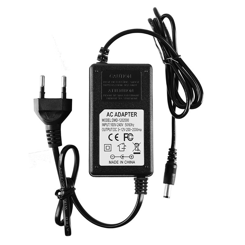 Adjustable 3-12V 2A DC Power Supply Adapter LED Light