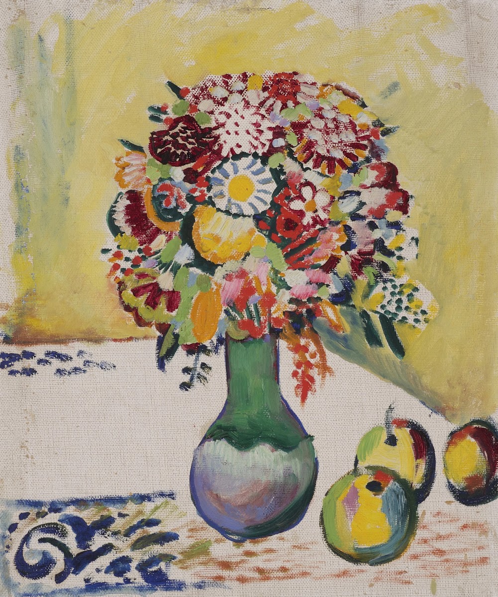 Still Life with Flowers and Three Apples 1910