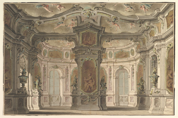 Design For An Opera Set A Congress Of Cupids 18th Century