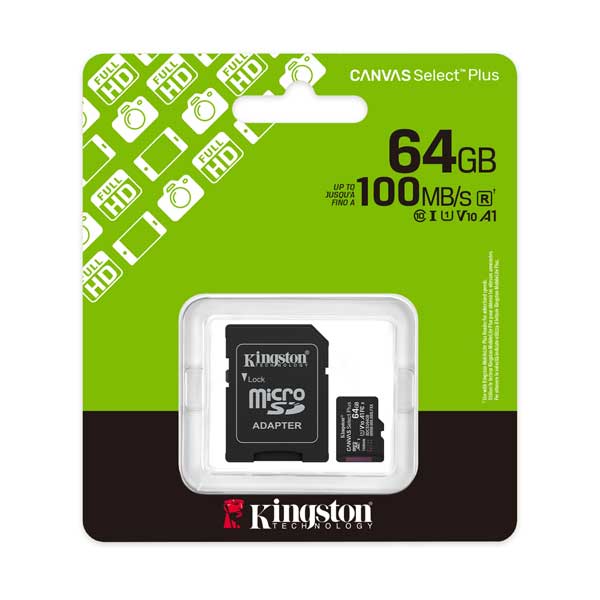 Kingston 64GB microSDXC Canvas Select P Flash Memory Card