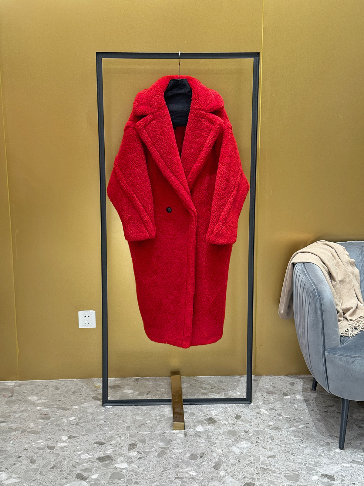 Women's winter coat, teddy look, long