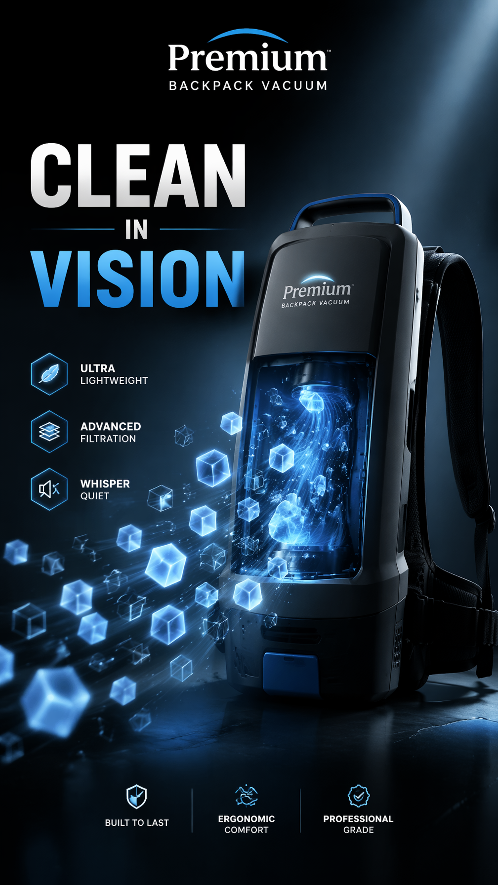 Mochila Premium El polvo de aspiradora se transforma en