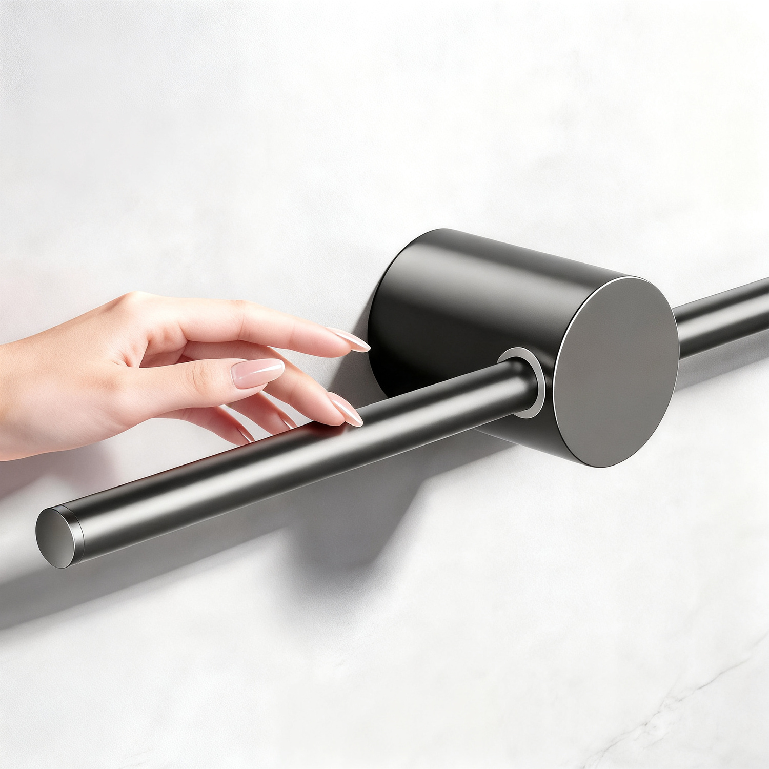 Ausziehbare Aluminium-Handtuchstange, Grau