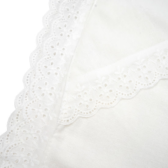 Крижма Twins 100x100 фланель з мереживом білий