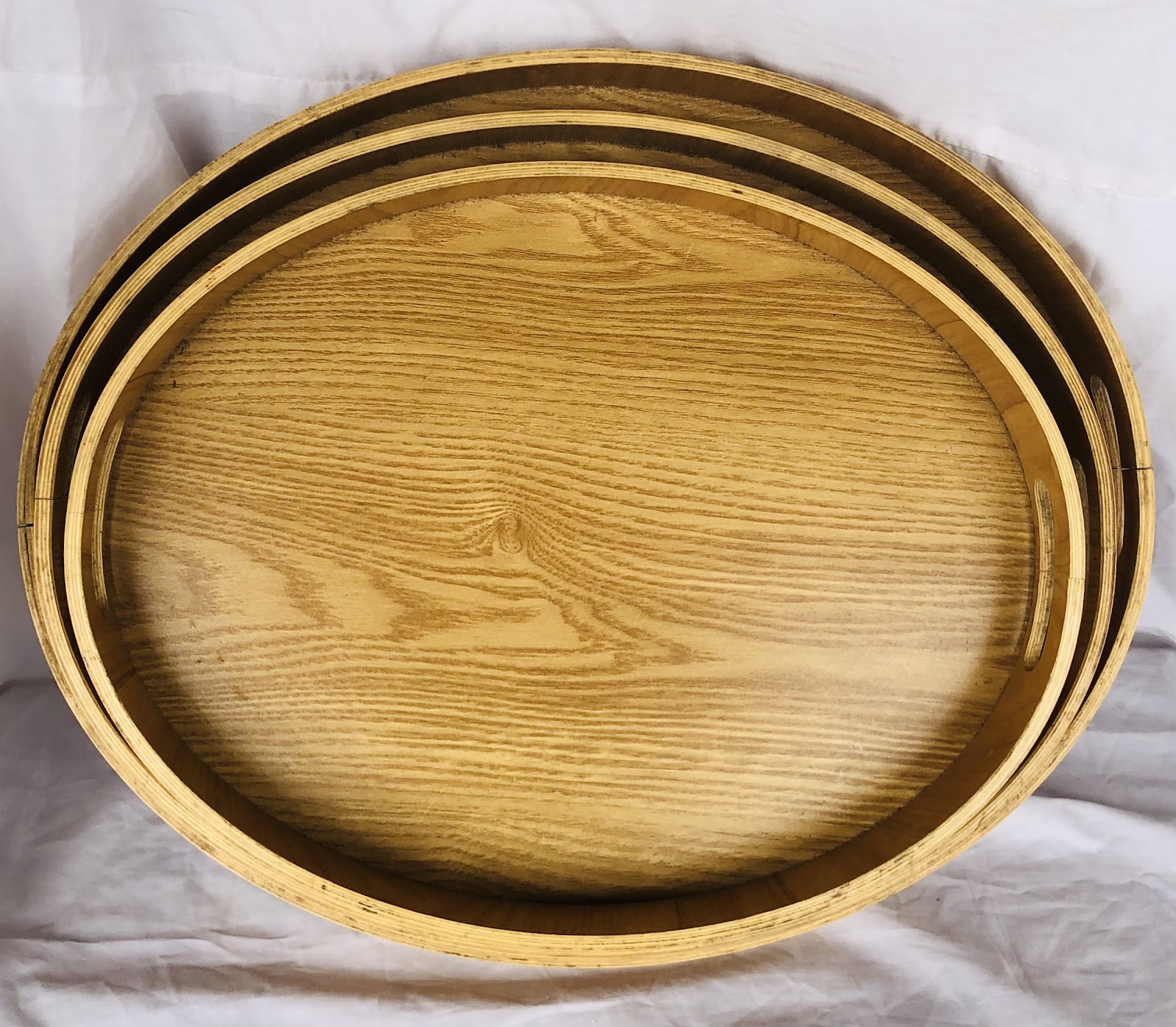 Photo 2 of 3pcs Oval Wooden Tray (heavy)