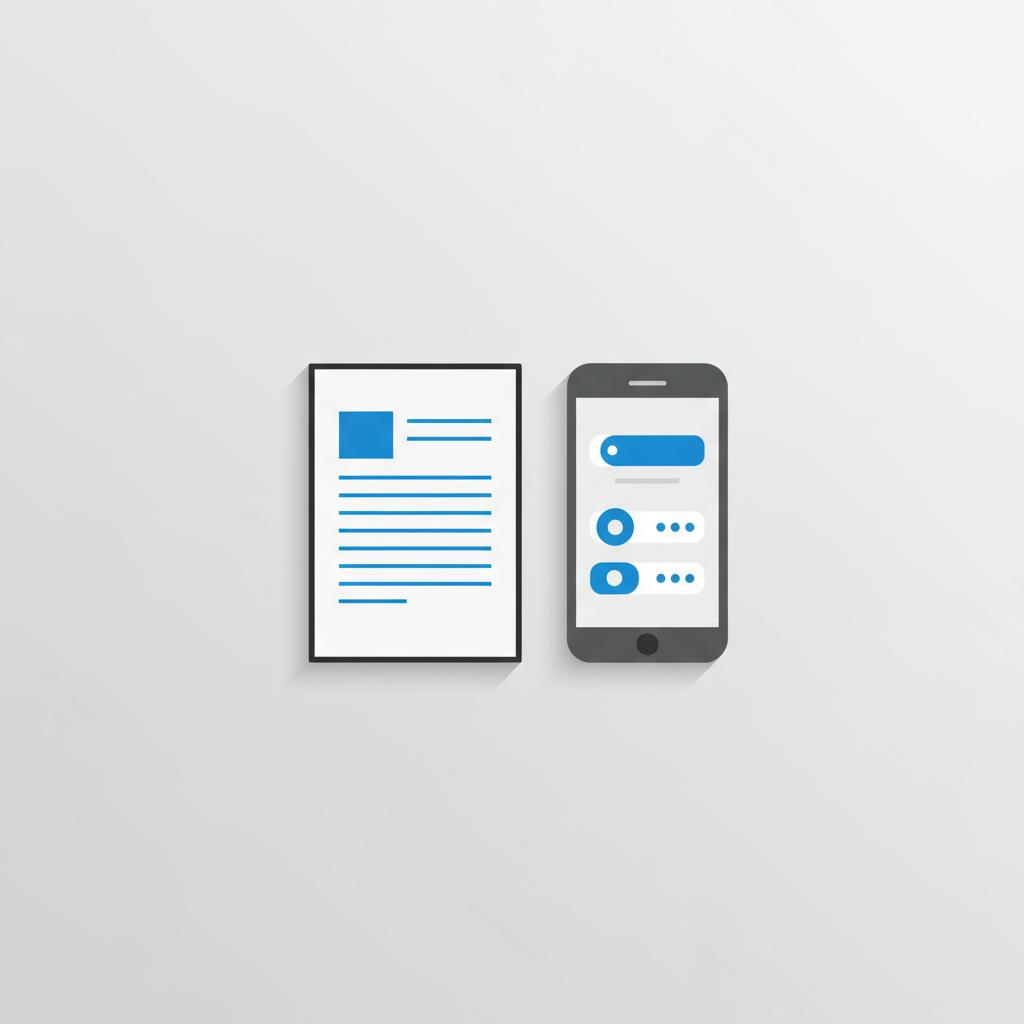 Minimalist vector flat lay showing a vehicle history report and a smartphone with pricing labels for used mercedes for sale in CarFax Deals brand colors
