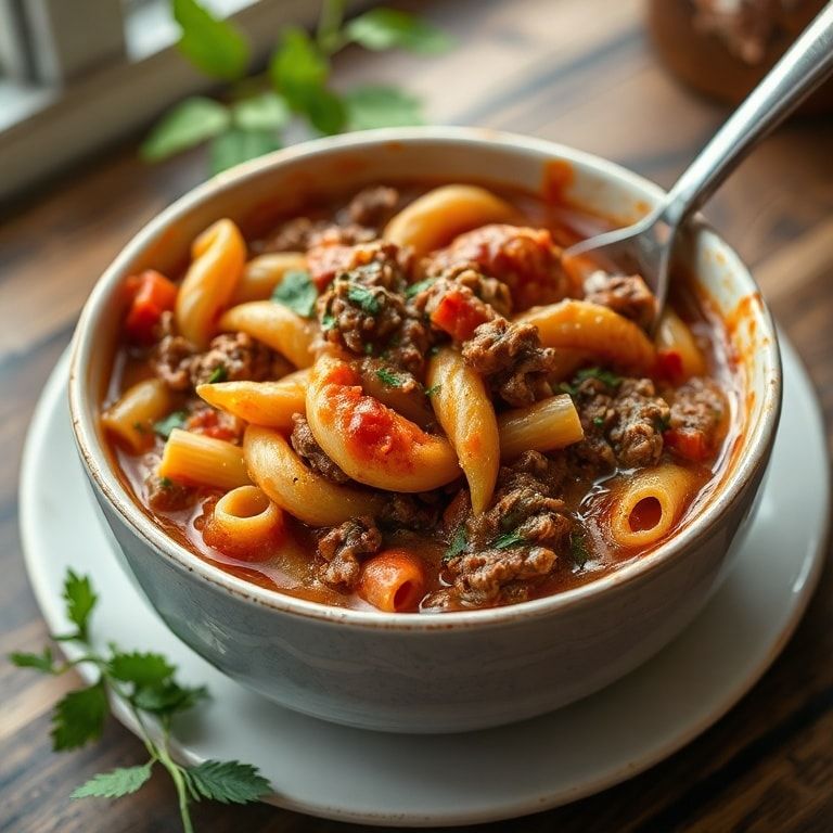Italian Ground Beef Pasta Soup (Hearty & Filling) – Easy One-Pot Comfort finished