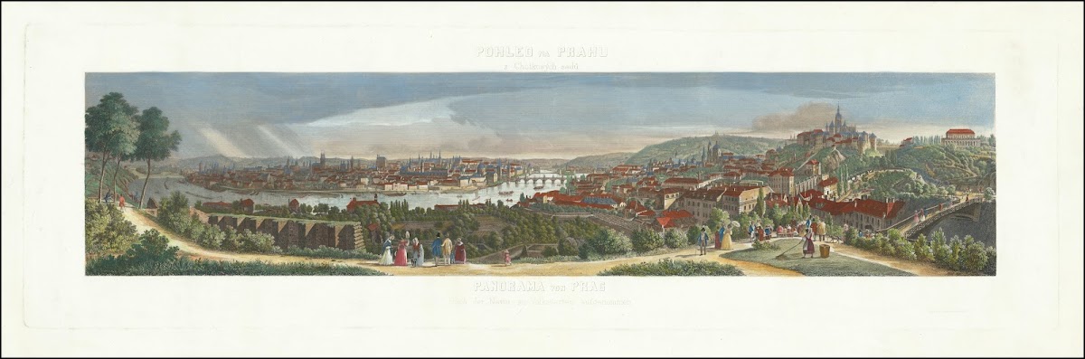 Panorama Von Prag Nach Der Natur Im Volksgarten Aufgenommen 1840