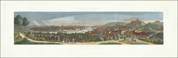 Panorama Von Prag Nach Der Natur Im Volksgarten Aufgenommen 1840