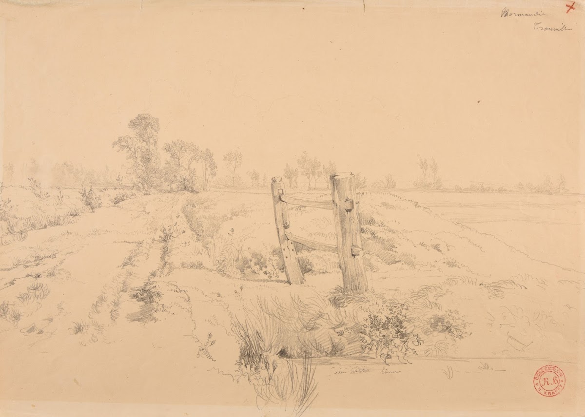 Paysage normand avec barrière