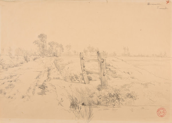 Paysage normand avec barrière