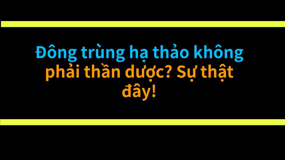 Đông trùng hạ thảo không phải thần dược? Sự thật đây!