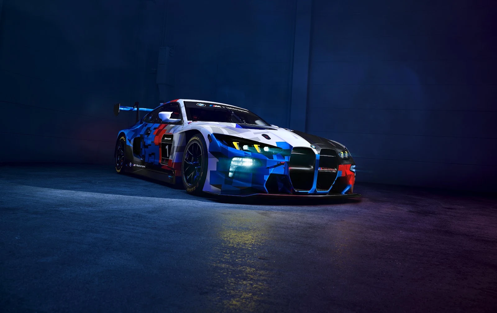 BMW M4 GT3 Race Car - Automotive Studio Photography 8K Wallpaper (7680x4842)